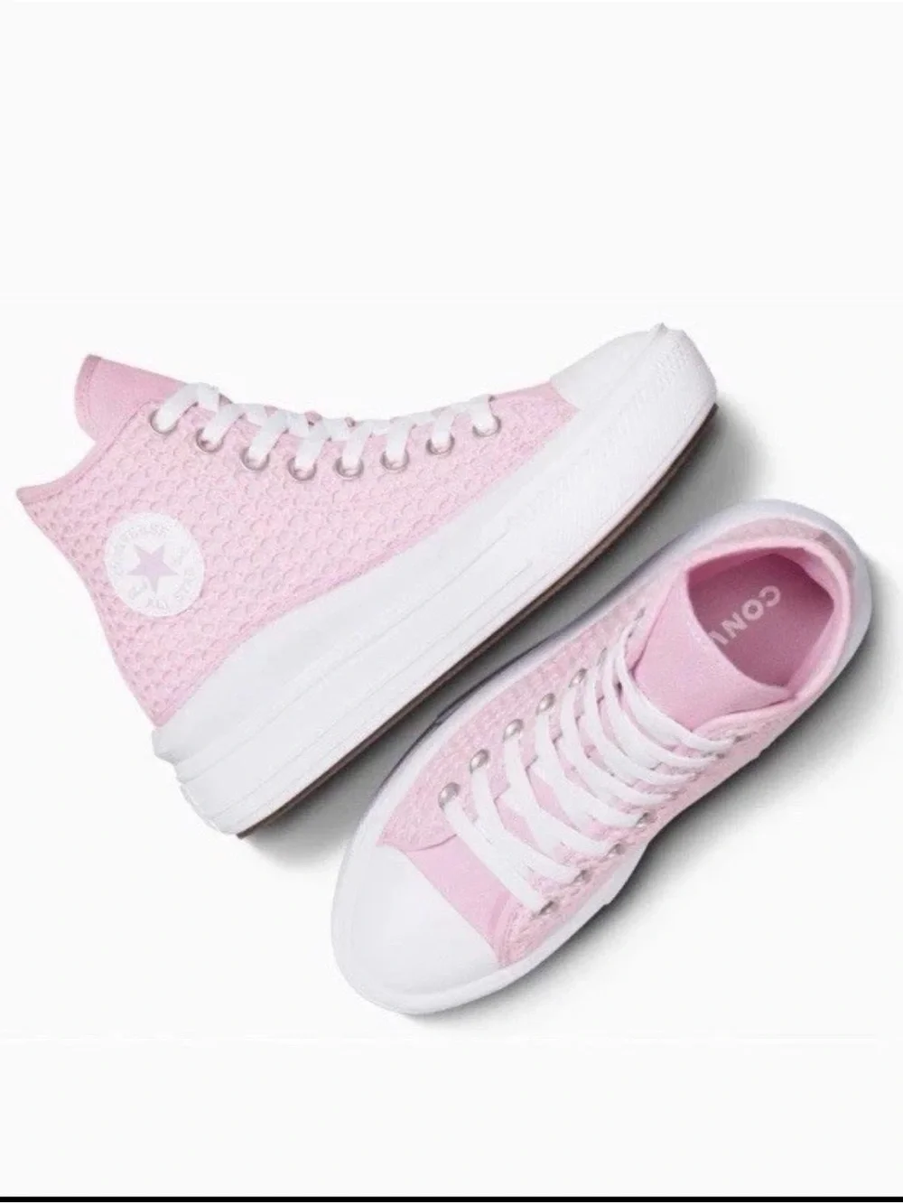 Converse Chuck Taylor All Star Move Hi Crochet Stardust Pink Women US 2 NIB